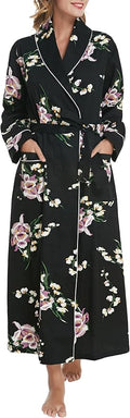Lavenderi Women’s 100% Cotton Long Kimono Lounge Bathrobe Robe, Ladies Loungewear for Spa