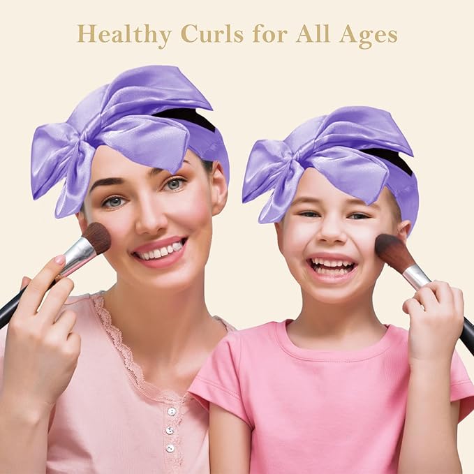 Heatless Curls Overnight Hair Curlers to Sleep In, Satin Heatless Curling Set - No Heat Overnight Curls, Hair Curlers No Heat Curlers, Beach Waves for Women Long Hair Volume (Purple)
