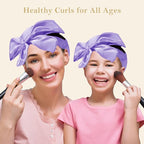Heatless Curls Overnight Hair Curlers to Sleep In, Satin Heatless Curling Set - No Heat Overnight Curls, Hair Curlers No Heat Curlers, Beach Waves for Women Long Hair Volume (Purple)