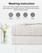 Weighted Blanket for Adults Twin Size 15 lbs, Soft Cooling Minky Dot Heavy Breathable Blanket for All-Season, Washable Weighted Throw with Glass Beads, 48 x 72 Inches, Cream