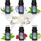 Oil Diffuser with Essential Oils Set – Aromatherapy Diffuser 150ml with 6 Essential Oils Set, Diffuser for Essential Oils, Auto Off Protection 7 Colors Night Light Gifts for Mom(Diffuser & Oils Set)