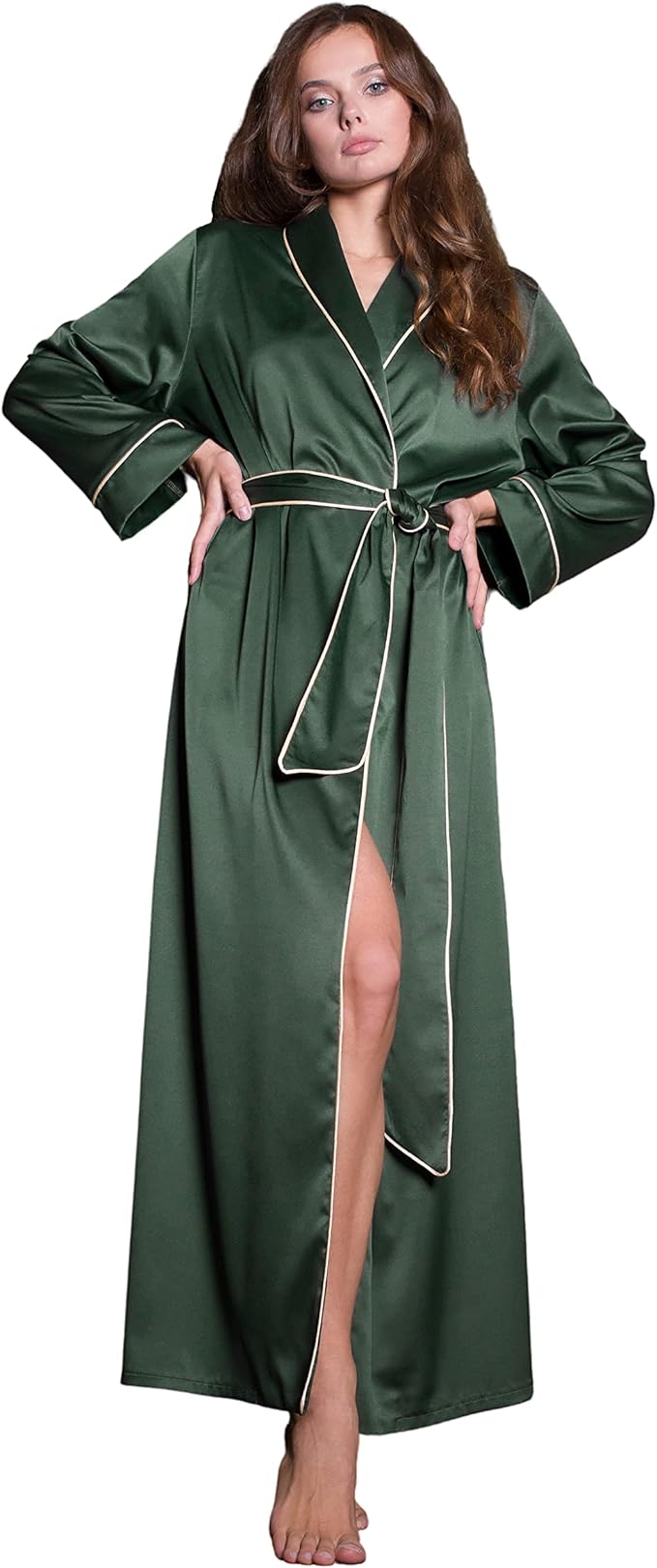 Long Silk Robes For Women - Plus Size Satin Robe For Women Sexy Sleepwear Kimono