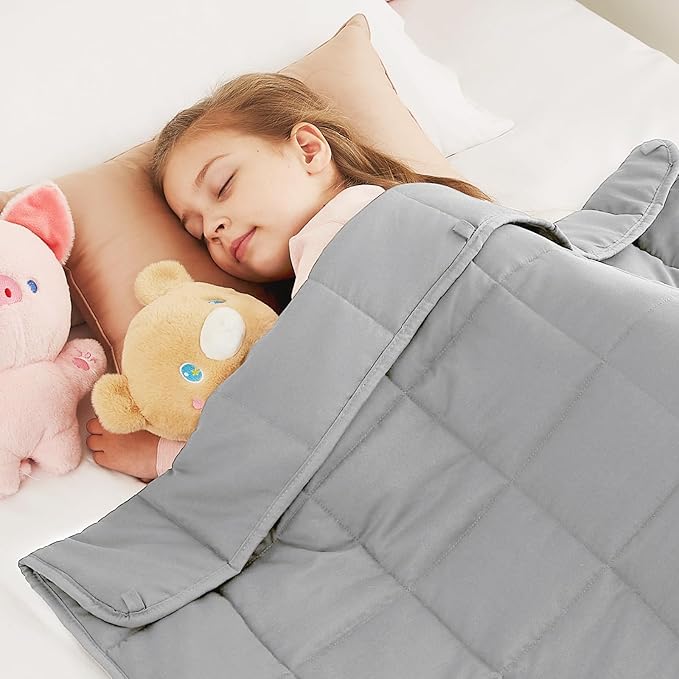 CuteKing Weighted Blanket - Weighted Blanket with Premium Glass Beads - Breathable Heavy Blanket for Comfortable Rest - Thick Blanket All Season (10lbs, 40"x60", Light Grey)