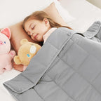 CuteKing Weighted Blanket - Weighted Blanket with Premium Glass Beads - Breathable Heavy Blanket for Comfortable Rest - Thick Blanket All Season (10lbs, 40"x60", Light Grey)