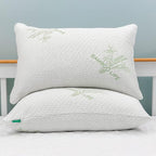 King Size Rayon Derived from Bamboo Pillow, Shredded Memory Foam Bed Pillows Sets for Side, Back and Stomach Sleepers, Washable Cover, Cooling and Adjustable, King (Pack of 1)