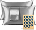 Satin Pillowcase 2 Pack - King Size (20"x40", Grey) - Silky Pillow Cases for Hair and Skin - Satin Pillow Covers with Envelope Closure - Extra Soft Premium Microfiber