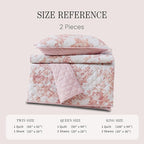 BLOOMHAVEN Quilt Set Twin Size, Dusty Rose Floral Quilt Sets, Reversible Bedspread Lightweight and Breathable for All Seasons, Soft Quilted Bedspread with 1 Pillow Sham