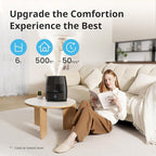 Humidifiers for Bedroom Home, 6L Cool and Warm Mist Air Humidifier for Large Room Baby Nursery, 50H Easy Clean and Top Fill, Quiet with Ultrasonic, Essential Oils, Auto Mode, for House, Black