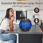 Essential Oil Diffuser for Home,500ML Aromatherapy Diffusers for Essential Oils Large Room with Cool Mist Humidifiers for Bedroom,7 Colors Changed & 3 Mist Mode Automatic Shut-Off - Dolphin