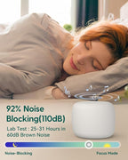 Babelio Portable White Noise Machine + Travel Case in Grey, for Adults Kids Baby