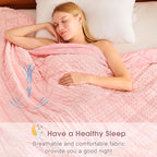 Pink Weighted Blanket for Adults 12lbs, 48"x72", Twin Full Size Breathable Cooling Minky Heavy Throw Blanket for 110-130lbs, Soft Winter Thick Big Blankets Weighted Comforter Gift for Sleeping