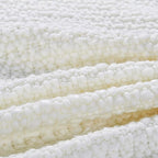 Chunky Knit Throw Blanket with Braided Tassels 50" x 60", Hand Knitted Soft Thick Yarn Basket Weave Boho Farmhouse Blanket, Plush Fluffy Tassel Decor Throw for Couch Bed Sofa, Cream
