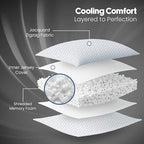 Utopia Bedding Shredded Memory Foam Pillows (Queen), Cooling Adjustable Bed Pillows for Sleeping with Washable Pillow Case, Back, Stomach and Side Sleeper Pillow, Plush and Supportive (1 Pack)
