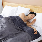 Weighted Blanket with Cover Queen Size Heavy Blanket Removable Soft Grey Blankets Microfiber Washable Heated Weighted Throw Blankets Winter Warm Weighted Comforter 25lbs, 60 * 80
