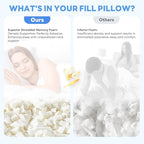 Cooling Bed Pillows for Sleeping 2 Pack Shredded Memory Foam Pillows Standard Size Set of 2 Adjustable Supportive Pillow for Back Stomach Side Sleepers Washable Removable Cover