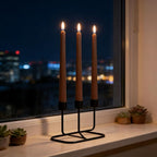 12-Pack Brown Taper Candles, 10 Inch Unscented Dripless Candlesticks, Long-Lasting Burn Time of 7-8 Hours, Perfect for Home Décor Dinner Party Meditation
