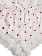 WDIRARA Women' Silk Satin Pajamas Set 4pcs Lingerie Floral Lace Cami Sleepwear with Robe