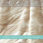 Elegant Comfort Throw Blanket, Reversible Sherpa Flannel, Ultra-Soft, Fuzzy, Cozy and Plush- All Season Lightweight Decorative Throw, 50 x 60 inches, Alaska Sherpa Throw, Beige