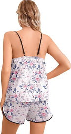 Girls & Women Silk Pajamas Set Satin Camisole Sleepwear 2 Piece Pjs, 3 Years - Women XXL