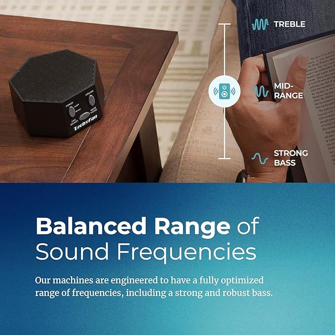 Adaptive Sound Technologies LectroFan Classic White Noise Machine - Global Power Edition with Adaptors for US, UK & EU - 20 Non-Looping Fan & White Noise Variations - Black