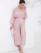Aensso Long Soft Lightweight Silky Kimonos Robes for Women, Luxury Japanese Floral Womens Kimono Robe