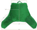 Clara Clark Reading Pillow with Shredded Memory Foam for Sitting Up in Bed and Couch, Back and Arms Adjustable Support for Adults & Teens Backrest Pillows for Reading, with Washable Cover Green