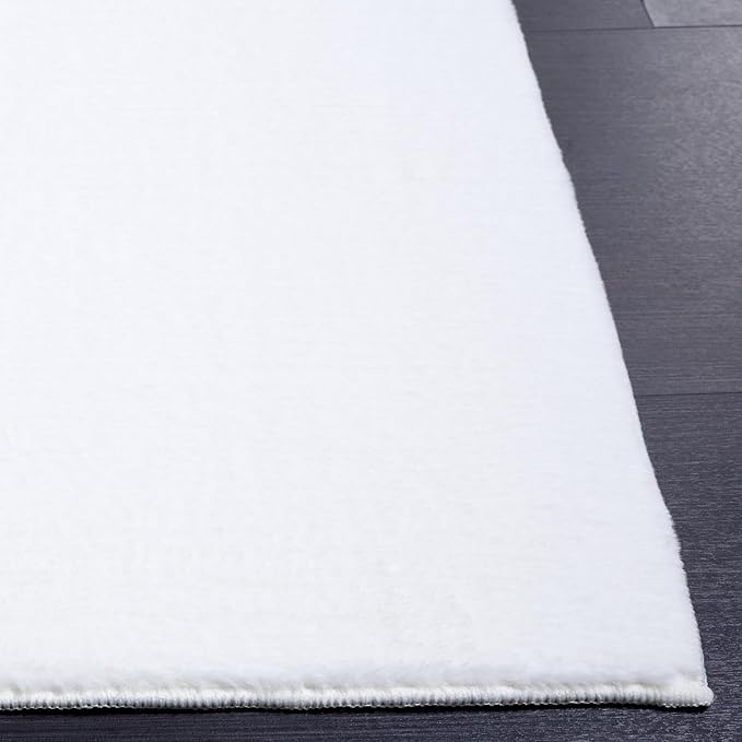 SAFAVIEH Washable Rug Faux Rabbit Fur Shag Collection - 2' x 3', Ivory, Slip Resistant & Easy Cleaning, Ideal for Accent Space, Foyer, Bedside, Bathroom, Nursery, Boys & Girls Room (FRF100A)