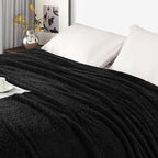Exclusivo Mezcla Fleece Bed Blankets Queen Size, Ultra Soft, Lightweight and Fuzzy Black Blanket for Women, Home Decor, 90x90 Inches