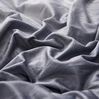 CLOTHKNOW Grey Silver Velvet Full Size Comforter Set Fluffy Bedding Comforter Sets Soft Gray Comforter with 2 x Pillow Cases