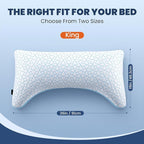 A-Pce Adjustable Pillow, King Size Set of 2 Bed Pillows for Sleeping, Luxury Shredded Memory Foam Pillows, Cooling Pillow for Side, Back, Stomach Sleepers, Firm Pillow for Hot Sleepers Neck Support
