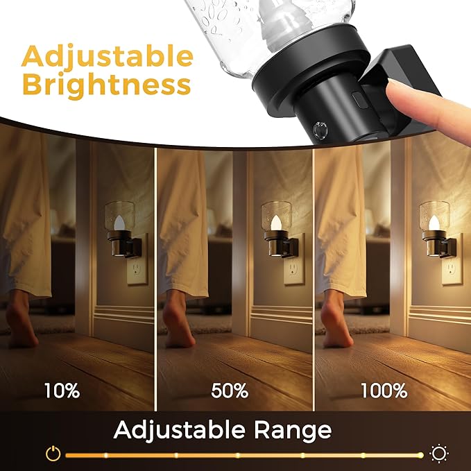 L LOHAS LED Night Lights Plug Into Wall, 2 Pack Mason Jar Nightlight, Dusk to Dawn Sensor, Soft White 3000K, 350°Rotating Mason Jar Nightlight with Farmhouse for Home Vintage Decor