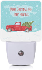 Christmas Décor Night Light,Retro Pickup and Christmas Tree Night Lights Plug into Wall with Dusk to Dawn Light Sensors 0.5W Dim Lamp for Bedroom