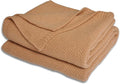 Khaki Waffle Texture Throw Blanket for Couch,Soft Cozy Cable Knit Throw for Bed Sofa Chair Living Room,Lightweight Warm Maximalist Decor Christmas Blanket,50"x60" (cr-A02)