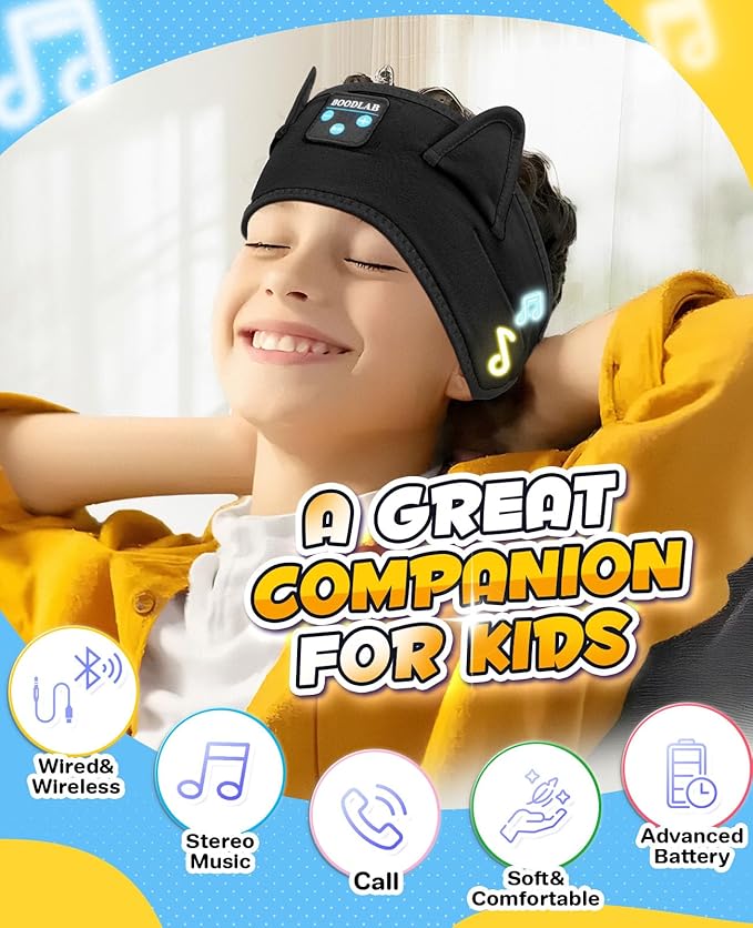 Kids Headphones Headband Toddler, Baby for ipad, Bluetooth Toddler Headphones with Wired Playback 3.5 MM Jack,Airplane Travel Essentials for Boys & Girls