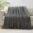 Nestl Grey Throw Blanket for Couch - Cozy Warm Fuzzy Blankets for Women, Set of 2 Small Fleece Throws for Girls - Gray, 50 x 60 Inches
