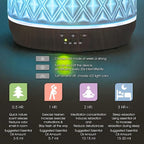 Earnest Living Essential Oil Diffusers for Essential Oils Large Room Diffuser White Ceramic Diffuser 500ml Aromatherapy Diffuser with 4 Timers 7 Night Lights and Auto Off Function for Home Gift