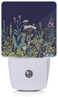 Herbs and Wild Flowers Night Light,Night Lights Plug into Wall 0.5W Sleep Friendly for Boys Girls Led Night Light Dusk to Dawn Sensor Nightlight for Stairway/Hallway/Bedroom
