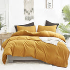 Luxlovery Mustard Yellow Comforter Set King Bedding Comforter Sets Men Women Solid Color Ginger Yellow Blanket Quilts Beathable Soft Cozy Puffy Lightweight Hotel Quailty Bedding Set