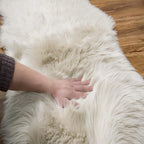 EasyJoy Ultra Soft Fluffy Shaggy Area Rug Faux Fur Rug Chair Cover Seat Pad Fuzzy Area Rug for Bedroom Floor Sofa Living Room (2 x 4 ft Rectangle, Beige)