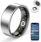 Smart Ring Pro, Fitness Tracker with Heart Rate, Blood Pressure, Stress, Sleep Tracking, Step Tracking, 10ATM Waterproof, Smart Ring for iPhone and Android (Silver 2.0, 13)