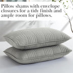 Southshore Fine Living, Inc. Oversized Quilt Bedding Set Lightweight, Prewash Fabric Soft Coverlet Twin Bedspread 2-Piece with One Matching sham (68 in Wide x 98 in Long), Twin/XL, Grid Grey