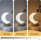 SupBri Moon Lamp, Crystal Lamp 3 Color Modes & Touch Control, Cute Night Light for Kids Girls Birthday, Bedroom,Ramadan Decorations