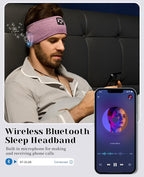 Sleep Headphones Bluetooth 5.4 Headband, Sleeping Headphones for Side Sleepers, Over-Ear Headphones with Built-in Stereo Speakers, Soft Sports Headband Music Earphones for Workout Running Air