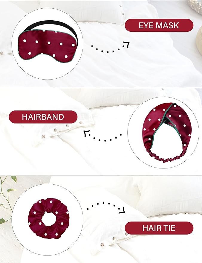EPLAZA Silk Pajamas for Women Satin Pajamas Set 5 Pcs Long Sleeve Print Pattern Button Down Pjs Sleepwear Loungewear Set