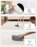 Andecor Shag Runner Rug for Bedroom Living Room, 2x6 Cream White Washable Fluffy Hallway Runner Area Rugs for Kitchen Boys Girls Kids Room Home Decorations Carpet