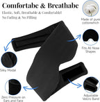 Cotton Sleep Eye Mask for Women Men, 100% Blocking Light Eye Mask Sleeping for Side Sleeper, Soft Zero Pressure Cooling Blackout Eye Covers for Sleeping, Sleep Mask fits All Heads Adjustable（Black）