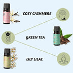 Folkulture Essential Oils Set | 6 Relaxing Fragrance Oils for Diffusers | Green Tea, Cashmere, Ocean Salt and More| Aromatherapy Gift Set for Her, Him | Self-Care Lovers | Self Love Club