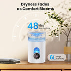 Humidifiers for Bedroom Large Room Home - GloryAir 6L Quiet Top Fill Cool & Warm Mist Humidifier with Smart Humidity Control, Remote Control, 7-Color Light, Humidistat, Oil Diffuser