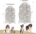Asrug Soft Faux Fur Dog Rug Plush and Fluffy Dog Mat Ultra Cozy Pet Throw Rug for Dogs Cats, Luxury Soft Faux Sheepskin Chair Cover Seat Pad Shag Fur Area Rugs for Bedroom, Black & White, 3ftx5ft