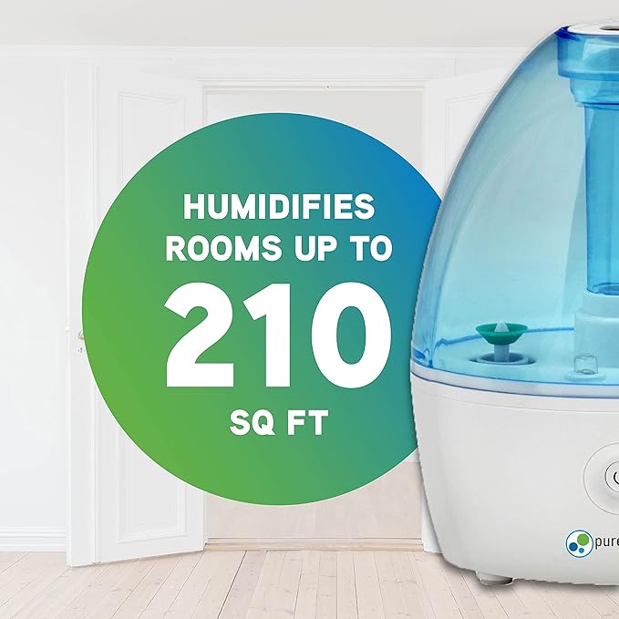 Pure Guardian H910BL Ultrasonic Cool Mist Humidifier, 14 Hrs. Run Time, 210 Sq. Ft. Coverage, Small Rooms, Quiet, Filter Free (Pack of 2)